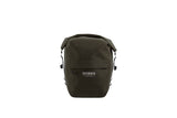 Brooks Scape waterproof pannier with Klick Fix® attachment mounted on a bike rack, designed for bike accessories and storage.