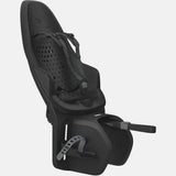 Thule Yepp 2 Maxi MIK HD child bike seat in black with click-in mounting system, designed for safe and comfortable riding.