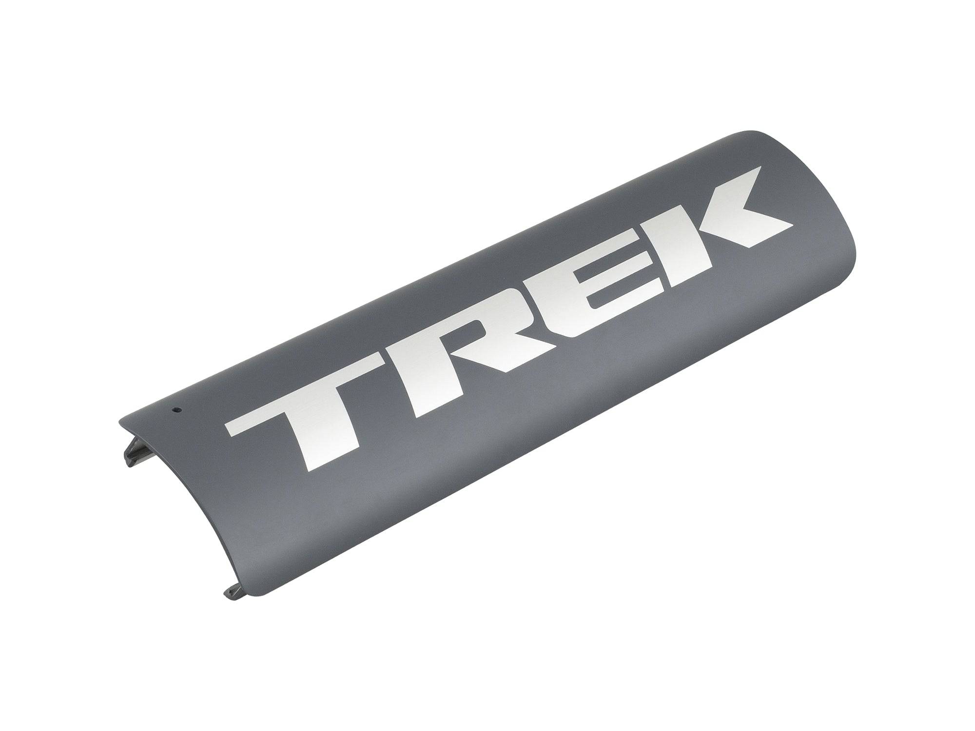 Trek Domane+ HP bicycle battery cover in solid charcoal silver, a protective component accessory for Trek electric bikes.