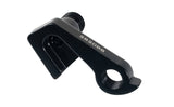 Trek ABP Classic rear derailleur hanger in black, compatible with 135mm quick-release bikes, shown on a bicycle component.