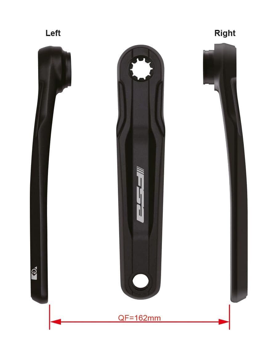 FSA Ebike Chainset CK-761 with ISIS G2 threaded bottom bracket and crank arms in black, bike components for electric bikes