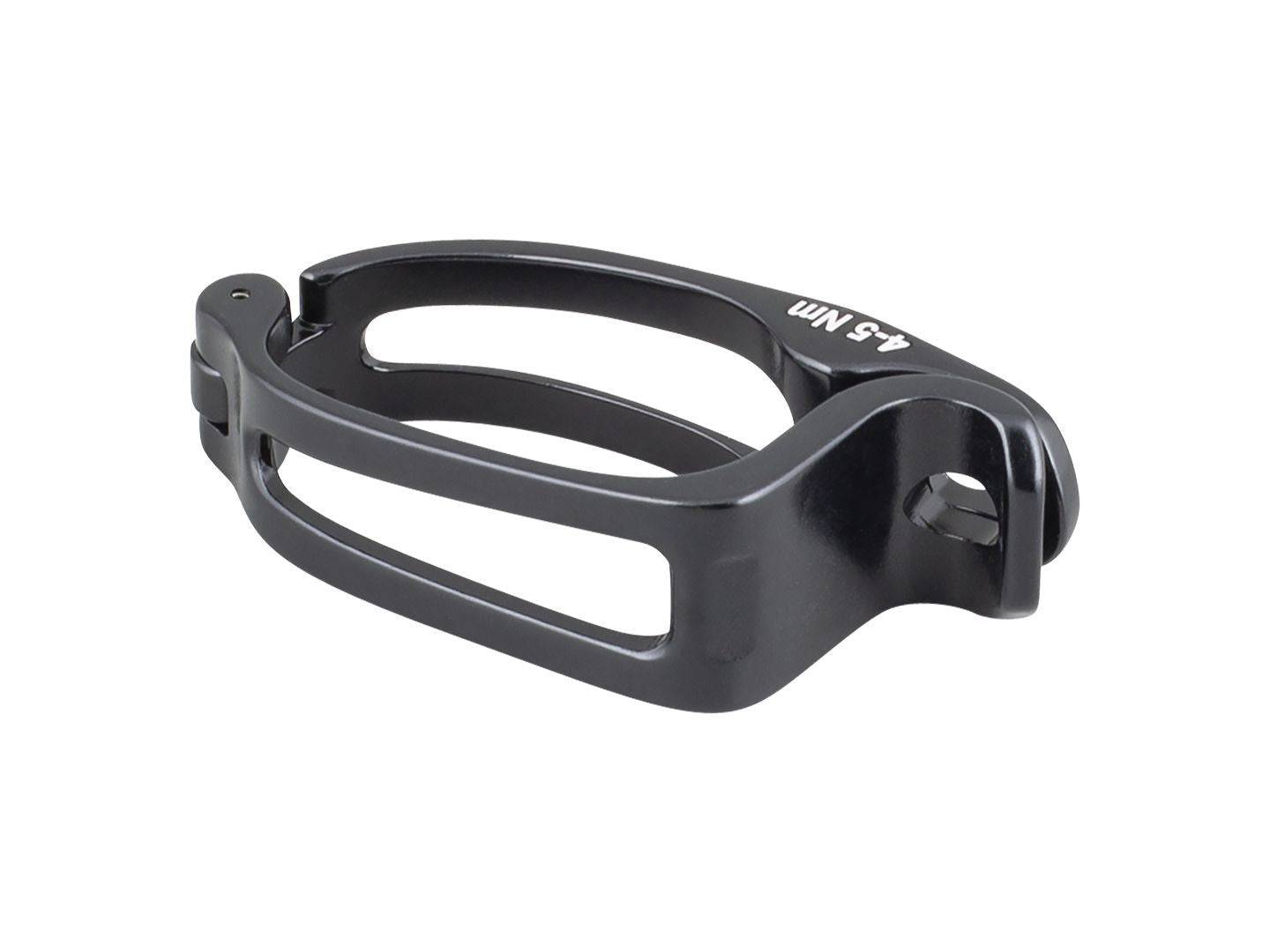Trek Boone Gen 3 front derailleur band clamp in black, a replacement component for bike front derailleur hanger.