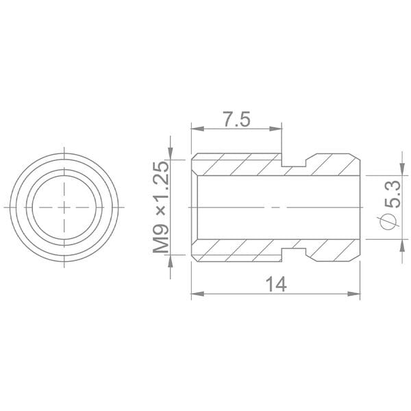 Aztec threaded shroud M9 x 1.25 for Magura brake components, set of 8 replacement parts, shown on a white background.