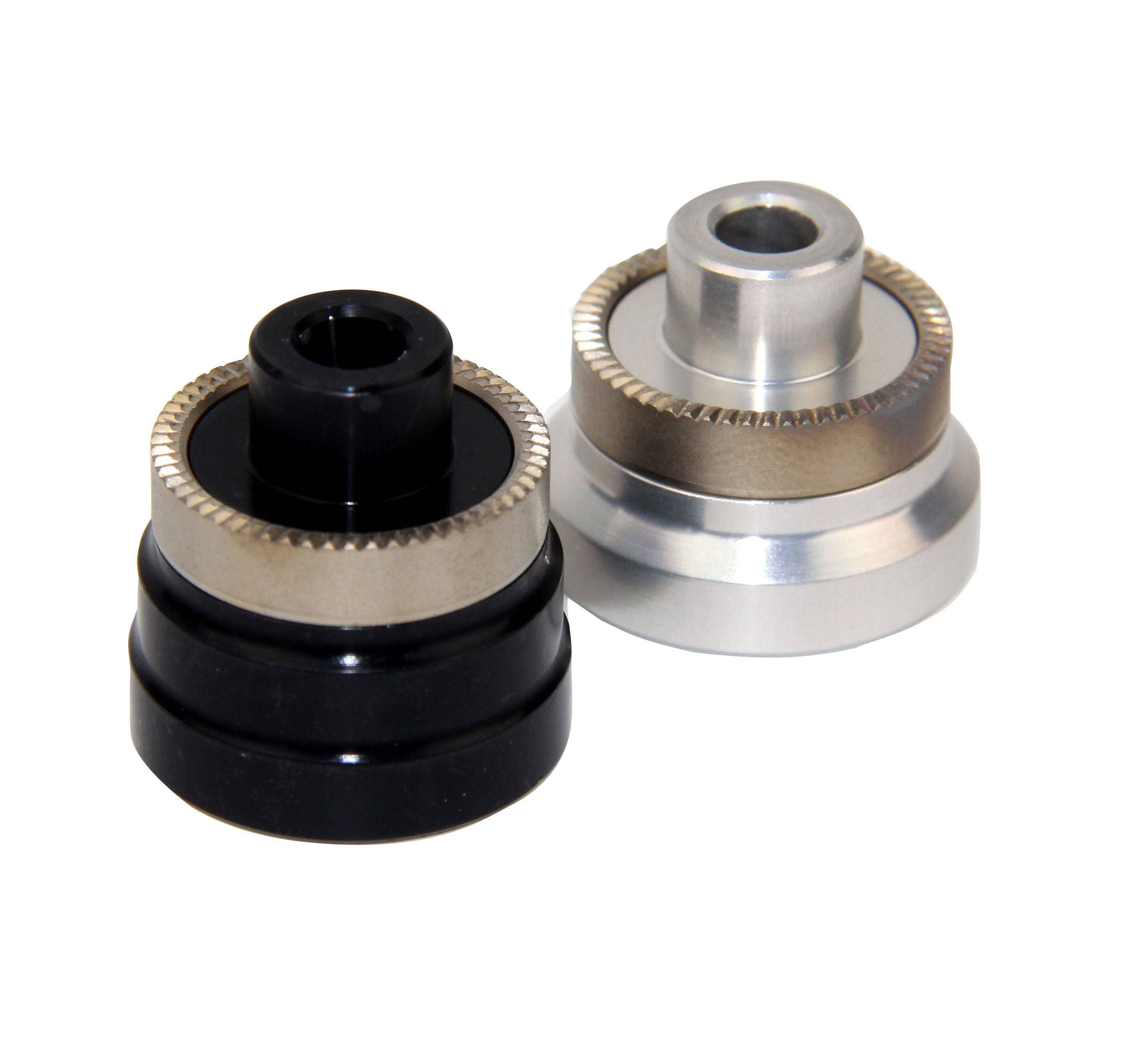 Hope Pro 4 Evo rear hub conversion kit with quick release QR upgrade, showcasing durable bicycle component and hardware.