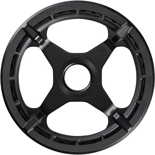 Shimano STEPS SM-CRE50 E-Bike chainring for 9/10/11-speed drivetrains, showing the black metal component with gear teeth.