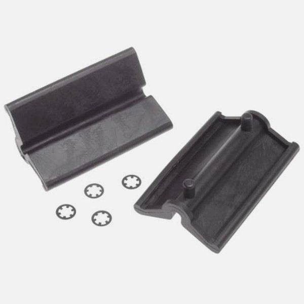 Park Tool clamp covers for 100-3X and 5X extreme range clamps, workshop replacement parts, shown on a workbench.