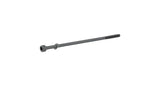 Black Trek front Thru-Skewer for bike wheels, 134.5mm, durable cycling component, shown installed on a wheel.