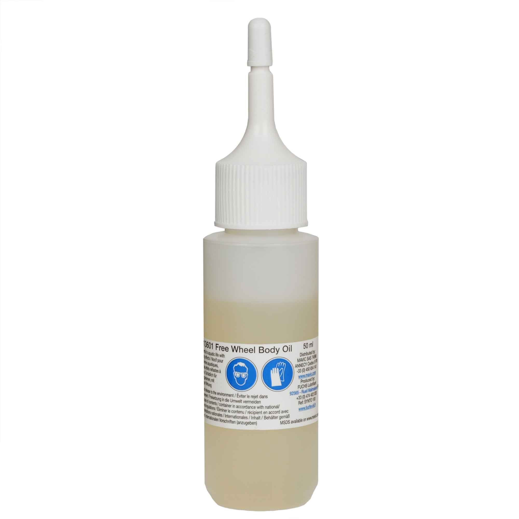 Mavic Mineral Oil for FTS/FTSL/FTSX freewheel body lubrication and protection, used in bike workshop maintenance.