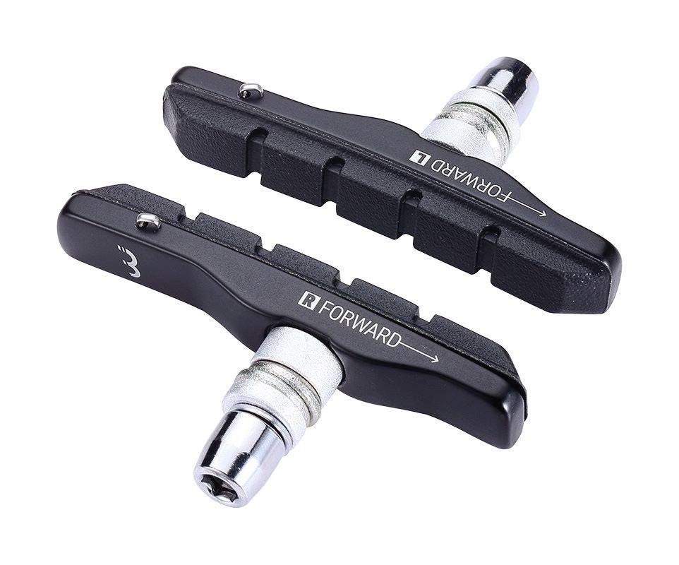 BBB BBS-05 VeeStop V-Brake Pads for Shimano V-Brakes, two pairs of replacement brake pads on a component image.
