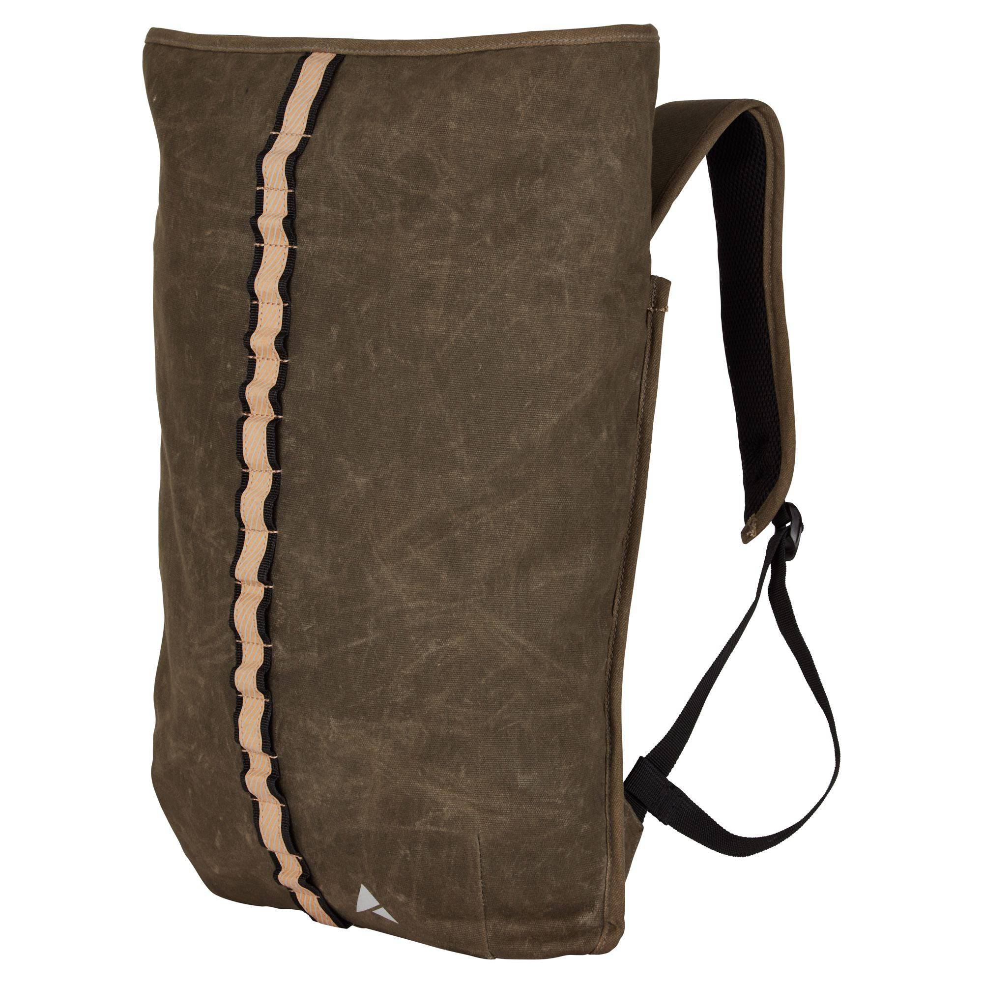 Altura Heritage cycling backpack with 12L capacity, water-resistant roll-top design, suitable for outdoor biking accessories.