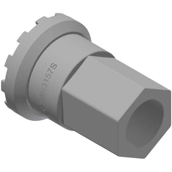 DT Swiss Ring Nut Installation Tool for Ratchet EXP Oversized OS Hubs, shown in use with the tool and hub components.