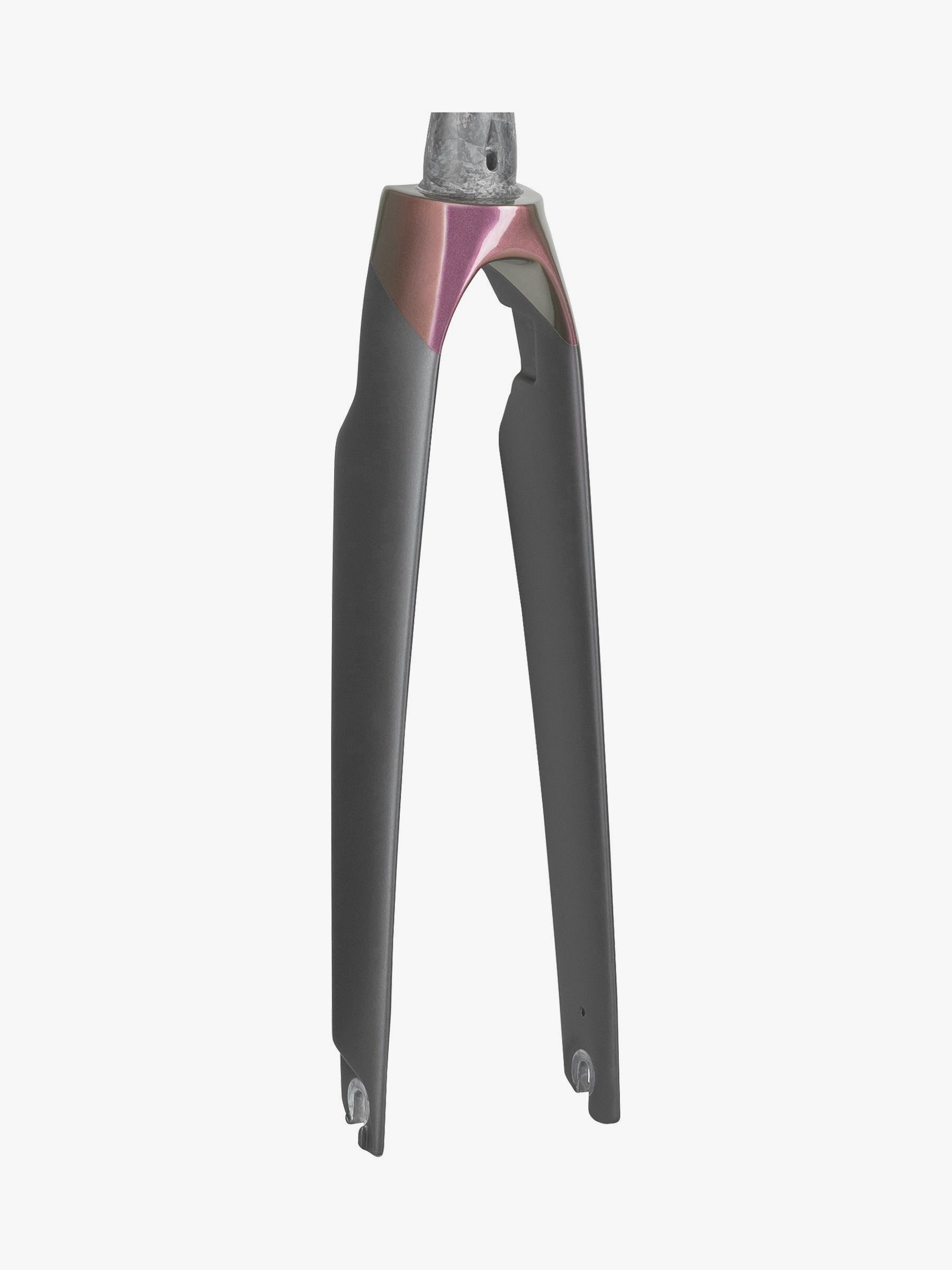 Trek Madone SLR 700C road bike fork showing sleek carbon design and precision steering features.