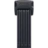 ABUS Foldable Bordo 6000K/120 BK SH bike lock with XPlus cylinder, shown folded with black rubber coating and secure locking mechanism.