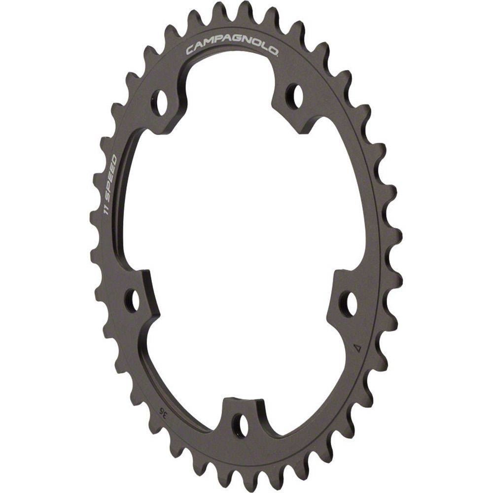 Campagnolo S-Rec 11-speed 110mm chainring with 36T for road bike drivetrains, showcasing the component's detailed design.