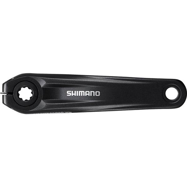 Shimano STEPS FC-E8000 160mm crank arm set for e-bike drivetrain upgrade, showing black crank arms with Shimano branding.
