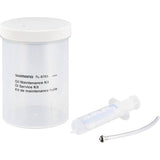 Shimano Workshop TL-S703 hydraulic brake maintenance drain pot and syringe kit for workshop use, displayed on a plain background.