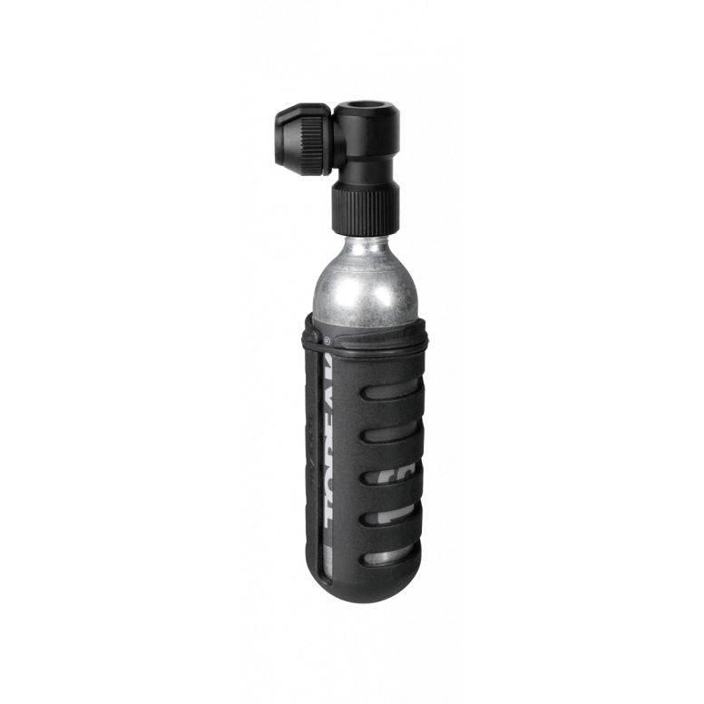 Topeak Nano Airbooster L CO2 inflator with 16g cartridge for Presta and Schrader valves, compact bike pump accessory