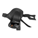 SunRace DLMS30 L3 dual lever MTB shifters for precise mountain bike gear shifting, showcasing ergonomic design and gear controls.