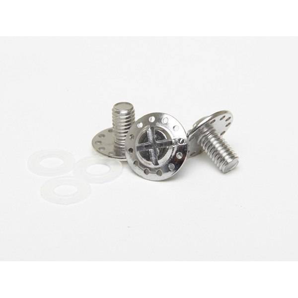Lazer Phoenix+ helmet replacement peak bolts, 3-pack, original parts, showing metal bolts attached to the helmet visor.