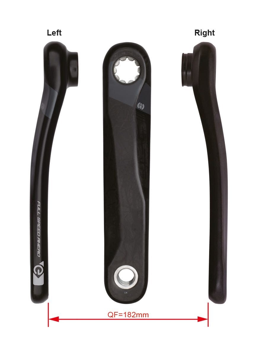 FSA Ebike Chainset CK-745 ISIS Drive 25.7mm carbon CSI crankset for e-bikes, shown with black crank arms and chainring