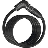 ABUS Coil Cable Lock 5510C/180 BK, black combination bike lock for entry-level and kids bikes with coiled cable design