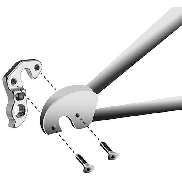 M Part gear hanger for bike frame protection and gear alignment, featuring durable components and precise installation.