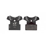 Jagwire Elite Cooling Disc Brake Pads for Shimano MTB, black, showing close-up of brake pad components for older mountain bike models.