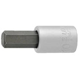 UNIOR 3/8" hexagonal screwdriver socket for workshop use, DIN 7422 metric tool, shown in image.