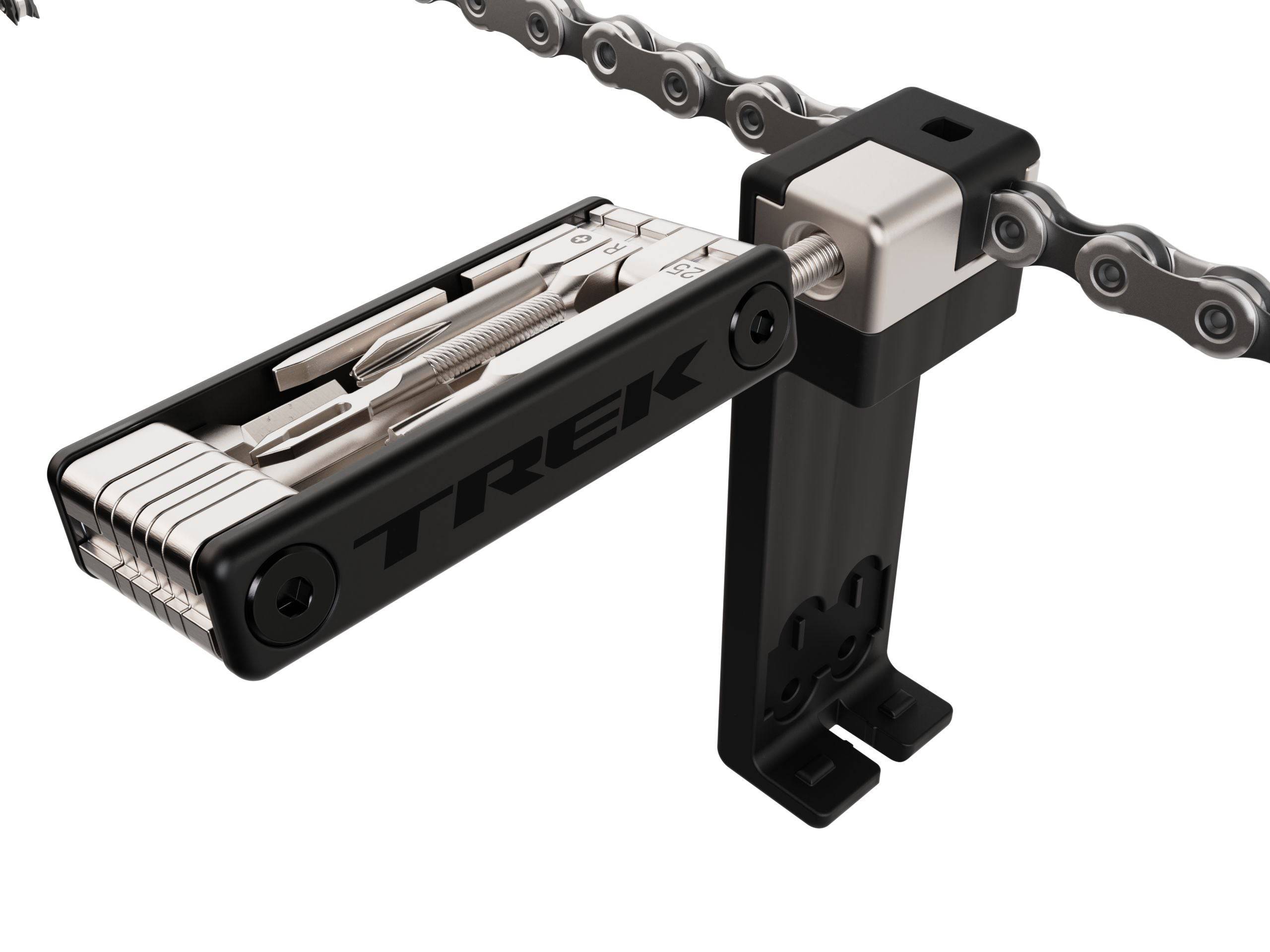 Trek Pro BITS multi-tool in black with 18 functions, compact and durable workshop tool for versatile repairs and adjustments.