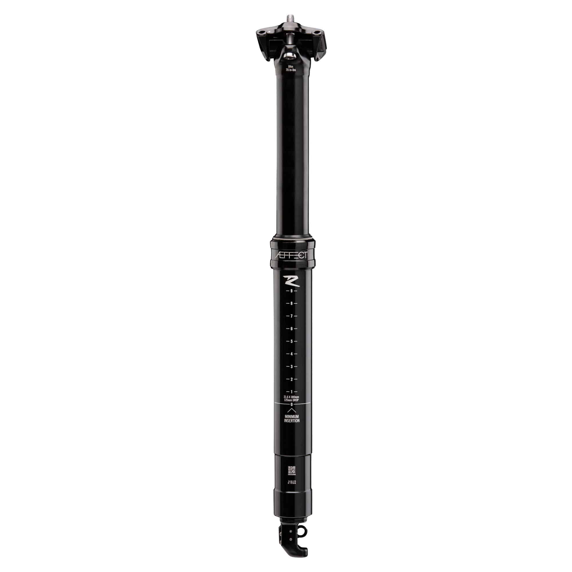 Race Face Affect R Dropper Seatpost in black, 30.9mm diameter, 150mm length, with finishing kit for mountain bikes.