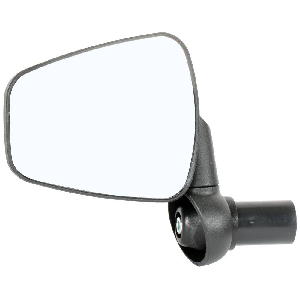 Zefal Dooback 2 bike mirror showing convex rearview mirror attached to a bicycle handlebar for cycling safety.