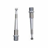 HT Components replacement axles for bike pedals, showing durable metal spares and accessories for pedal installation and repair.