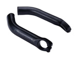 BBB BBE-18 light curved aluminium bar ends for ergonomic handlebar grip and control, shown attached to motorcycle handlebar.