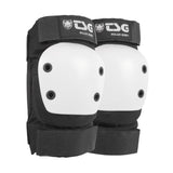 TSG Roller Derby 2.0 elbow pads with double-layer Velcro straps and CE certification for protective sports gear.