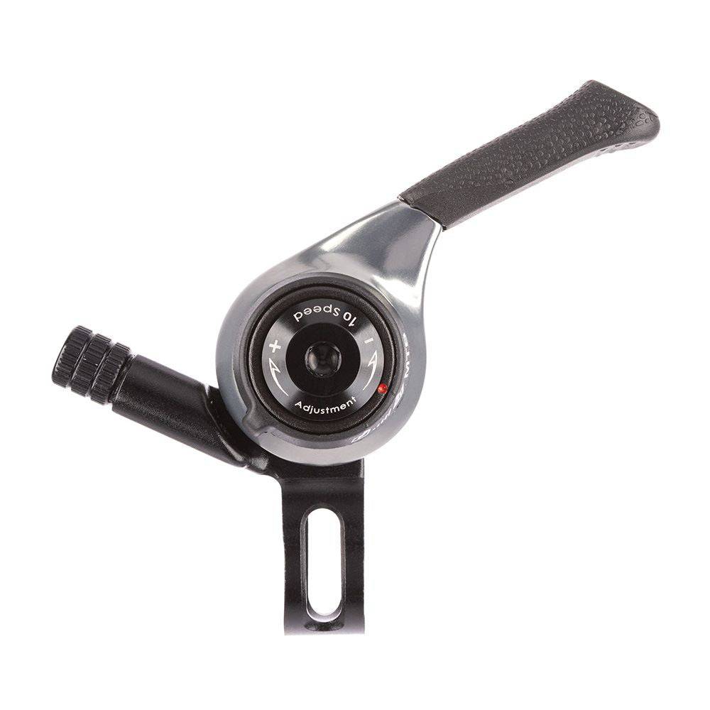 MicroSHIFT MTB thumb shifters with CNC aluminum body, designed for mountain bikes, fitted on 22.2mm clamp handlebars.
