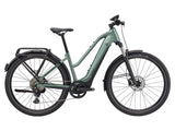 Giant Explore E+ 1 STA 2023 electric hybrid bike with Shimano Deore LinkGlide drivetrain, black frame, and sleek design.
