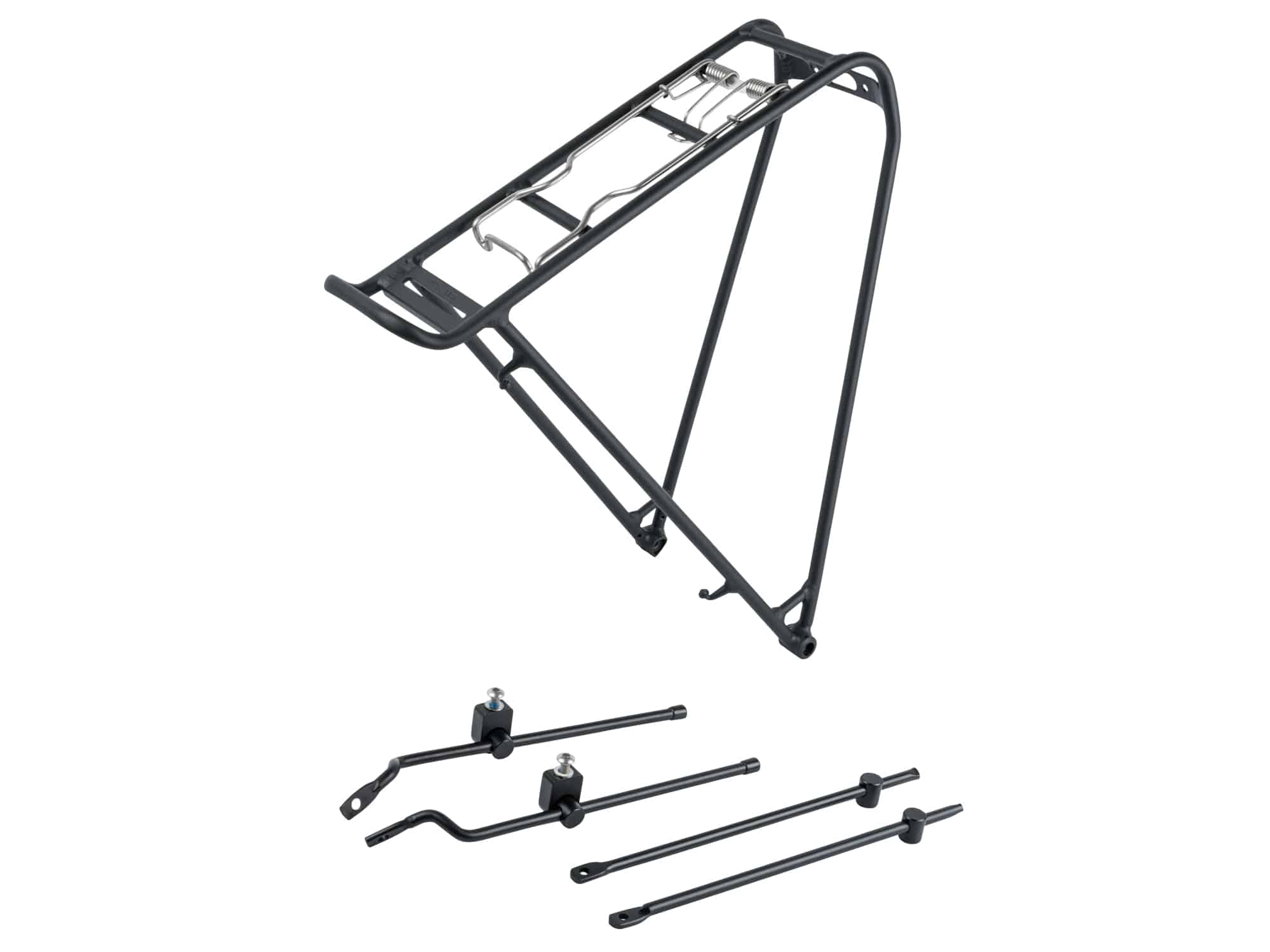 Trek Elan Interchange Rear Rack Kit with spring clip for 700c wheels, black bike accessories for rear cargo support.