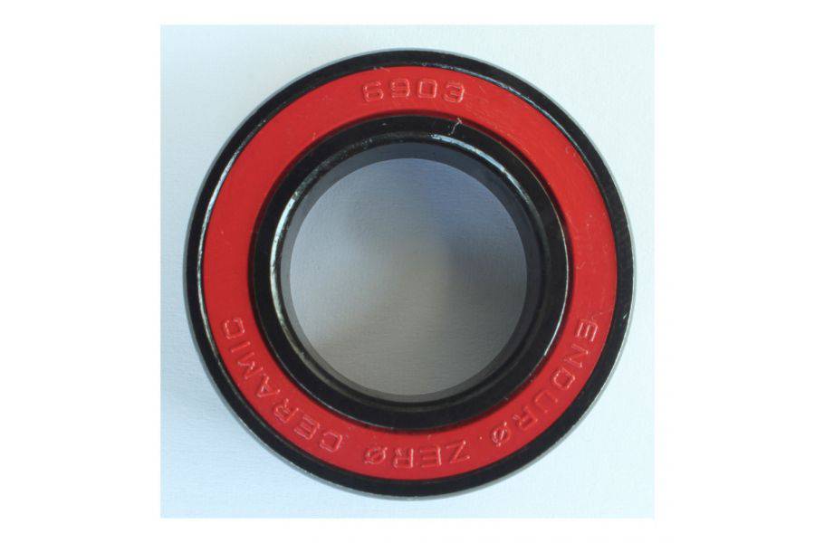Enduro Bearings 6903 VV Zero ceramic bike bearings, sealed precision components, 17x30x7mm size for cycling applications.