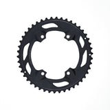 Shimano GRX FC-RX610-2 12-speed double chainring with 46T and 30T for gravel bike components, shown in close-up.