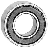 M Part MR105 2RS cartridge bearing for bicycle hubs and wheels, showing the compact 5x10x4 size and durable metal construction.