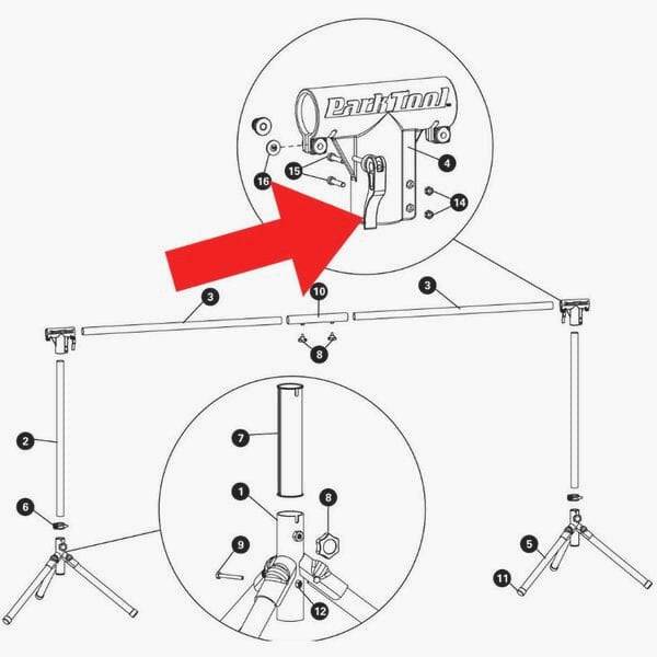 Park Tool 929-ES - Top Tube Quick Release Assembly for ES-1 and ES-2 | Swinnerton Cycles