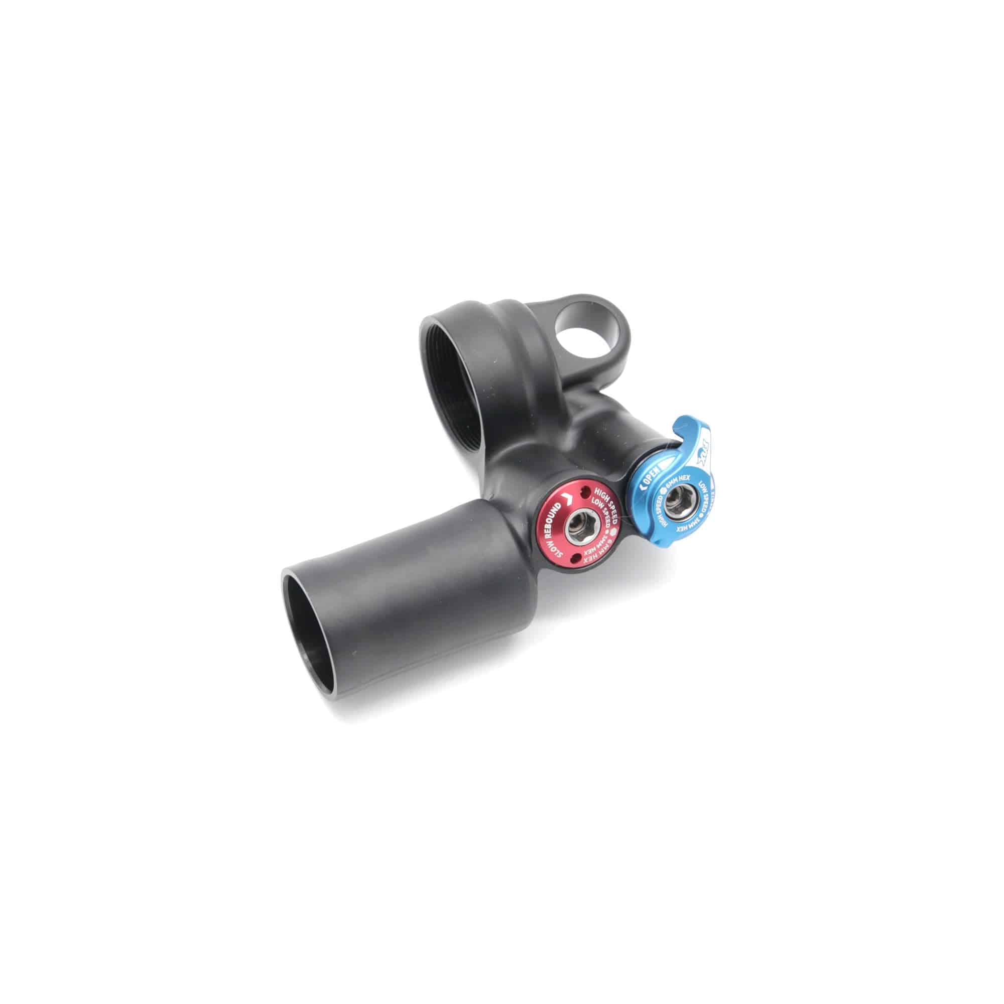 Fox Shock 2018 X2 rear shock eyelet assembly with 2-position adjustment, factory spare component for Fox mountain bike shocks.