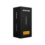 Pirelli SportTUBE Road Bike Inner Tube 700x23-30mm with black rubber and 60mm valve for road cycling.