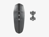Black Trek Farley bolt-on front fender for downtube bikes, universal fit, durable component for bike mud protection.
