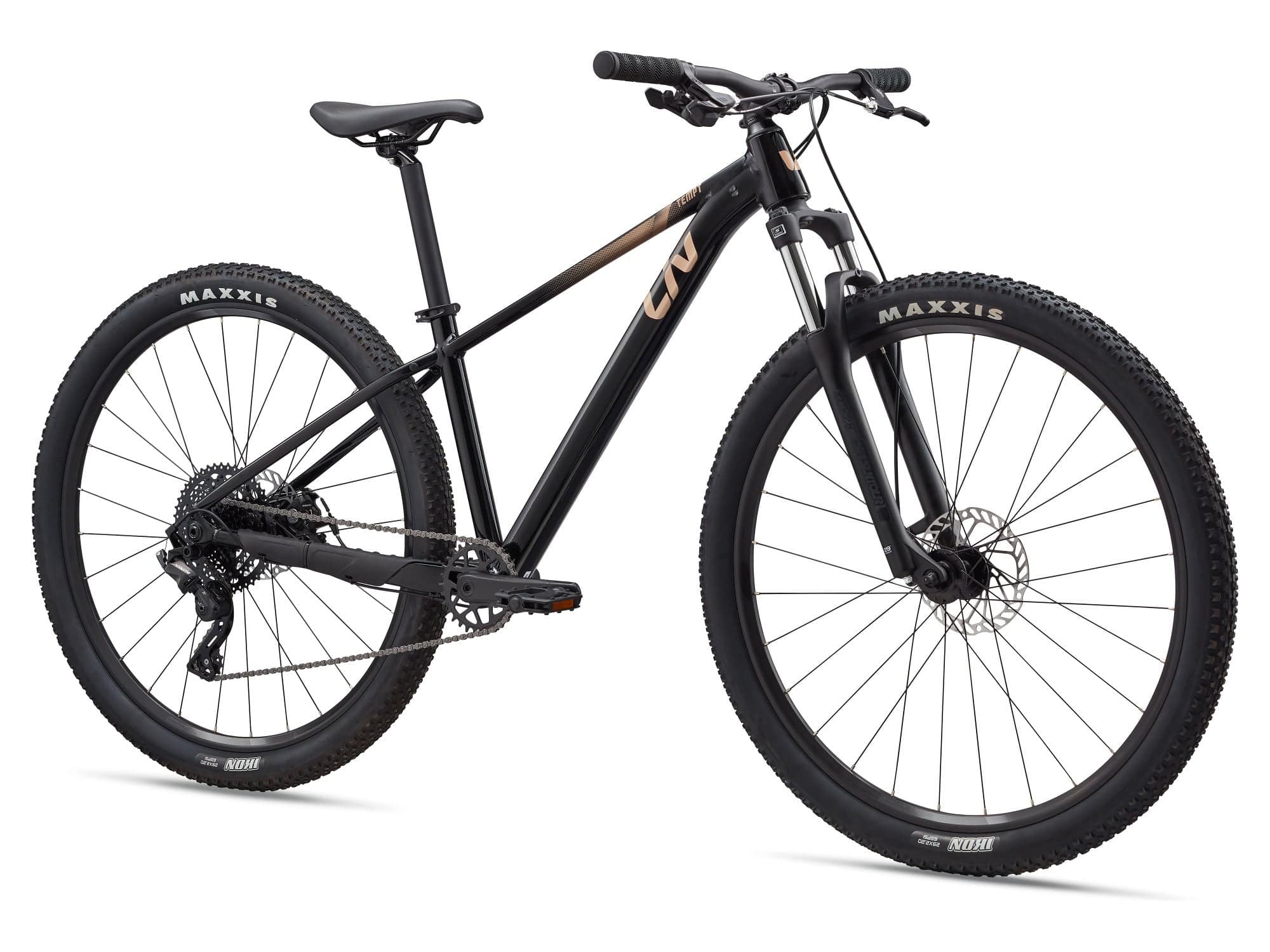 Liv Tempt 4 Trail Mountain Bike with ALUXX aluminum frame and 27.5 or 29-inch wheels, suitable for off-road mountain biking.