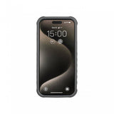 Topeak RideCase black protective bike mount case for iPhone 15 Pro Max with secure attachment and durable design.