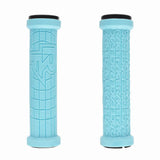 Race Face Grippler Limited Edition 2020 lock-on MTB grips showing textured rubber surface and metal locking rings for control and comfort.