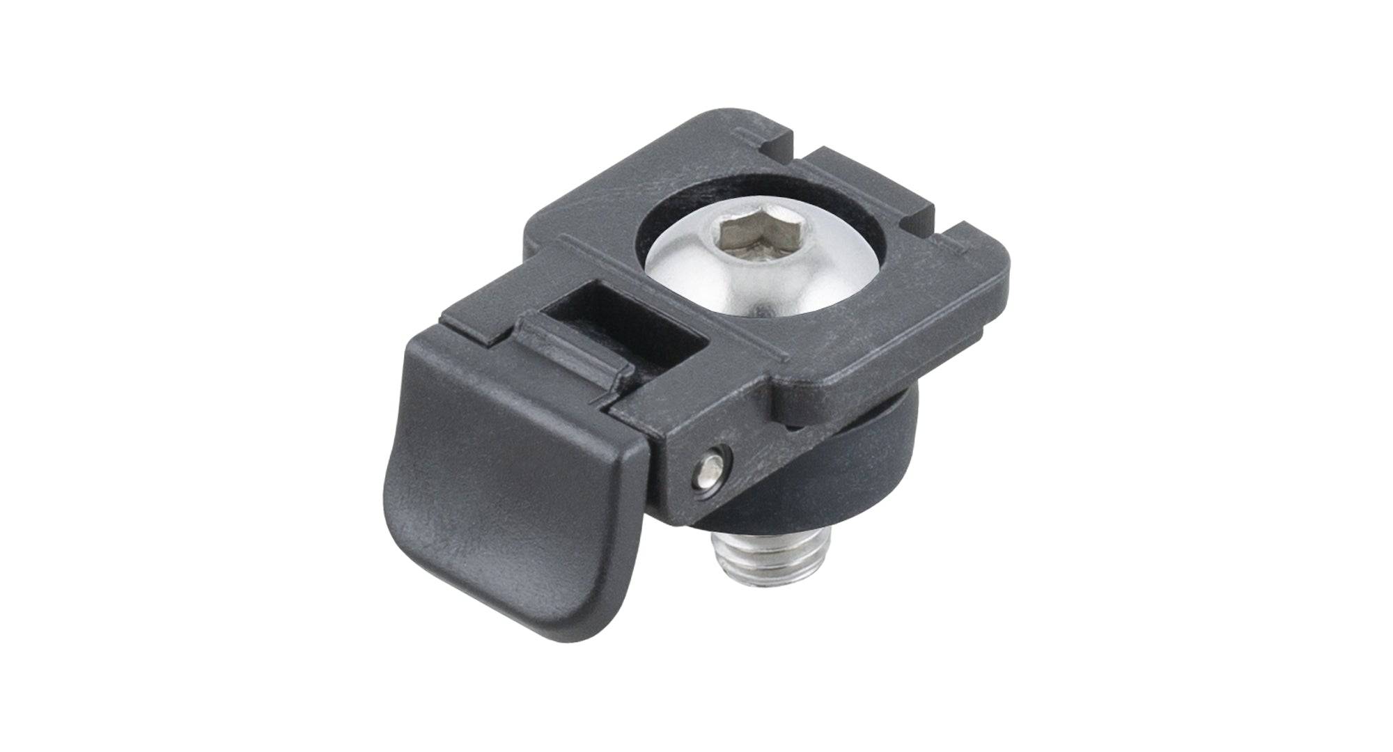 Black Trek Speed Concept tail light mount attached to a seatpost, designed for secure bike lighting installation.