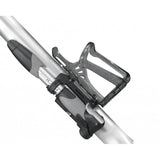 Topeak Mini Dual DX bike pump with gauge, black and silver, features Presta and Schrader valve compatibility.