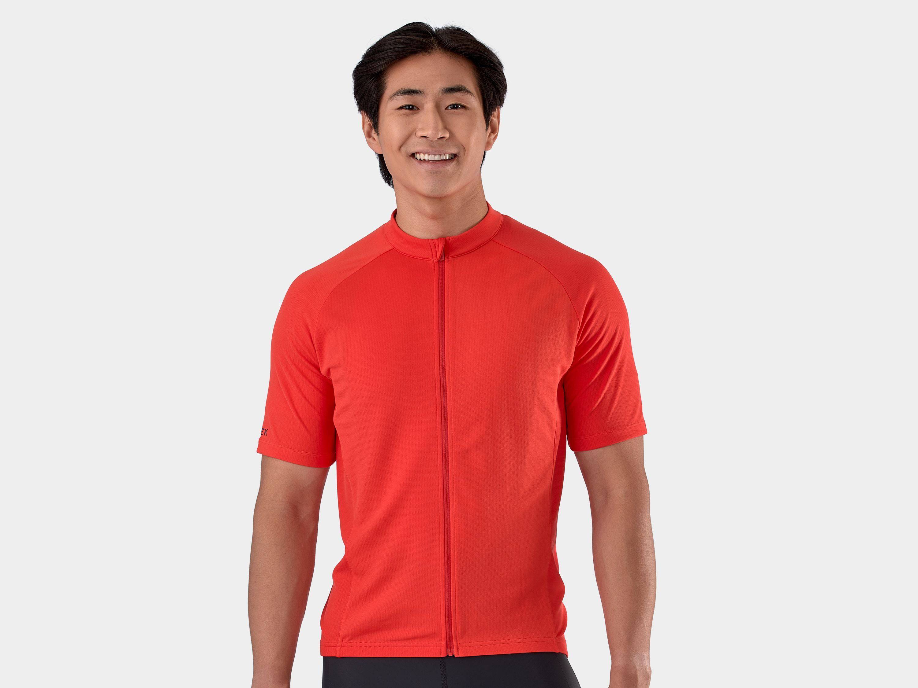 Trek Solstice unisex cycling jersey, breathable sustainable performance top with vibrant design, suitable for cycling enthusiasts.